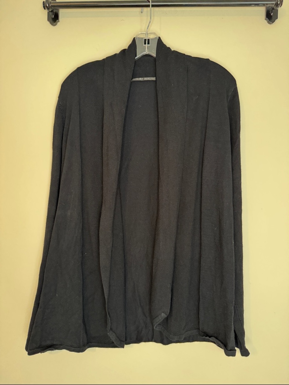 Cyrus Black Knit Open Cardigan - L